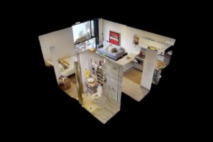 Torre-Barcelona-Tipo-3-33m2-Dollhouse-View